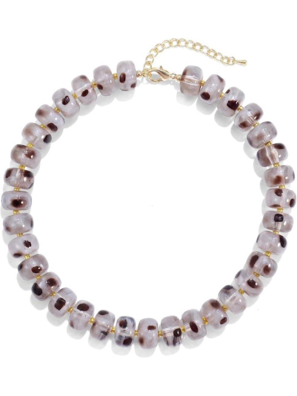 Women's Cute Light Grey Acrylic Beads Choker Trendy Statement Jewelry Gift